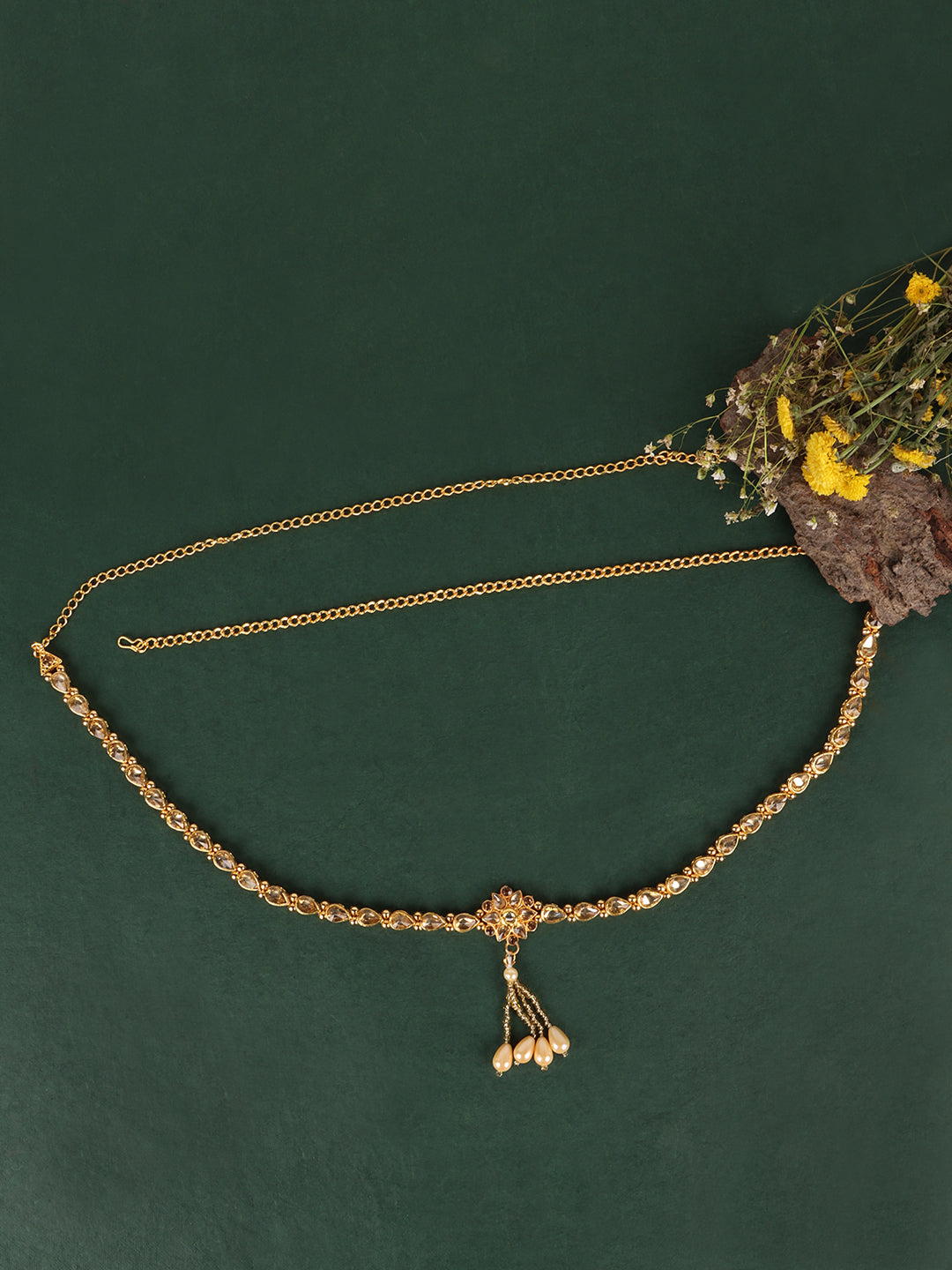 Women Gold-Plated Kundan-Studded Kamarbandh