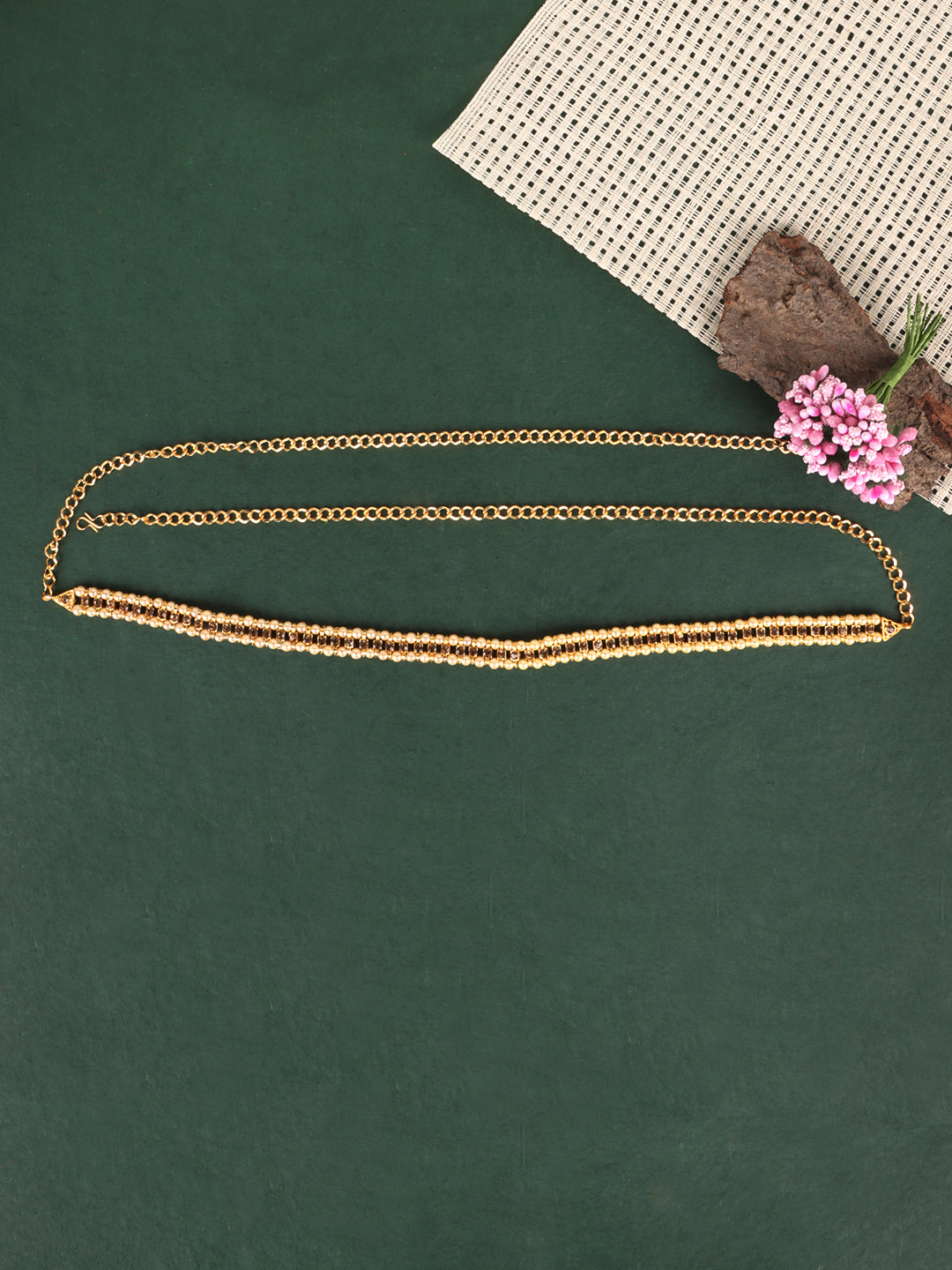 Women Gold Plated Kundan Studded & Beaded Traditional Kamarbandh