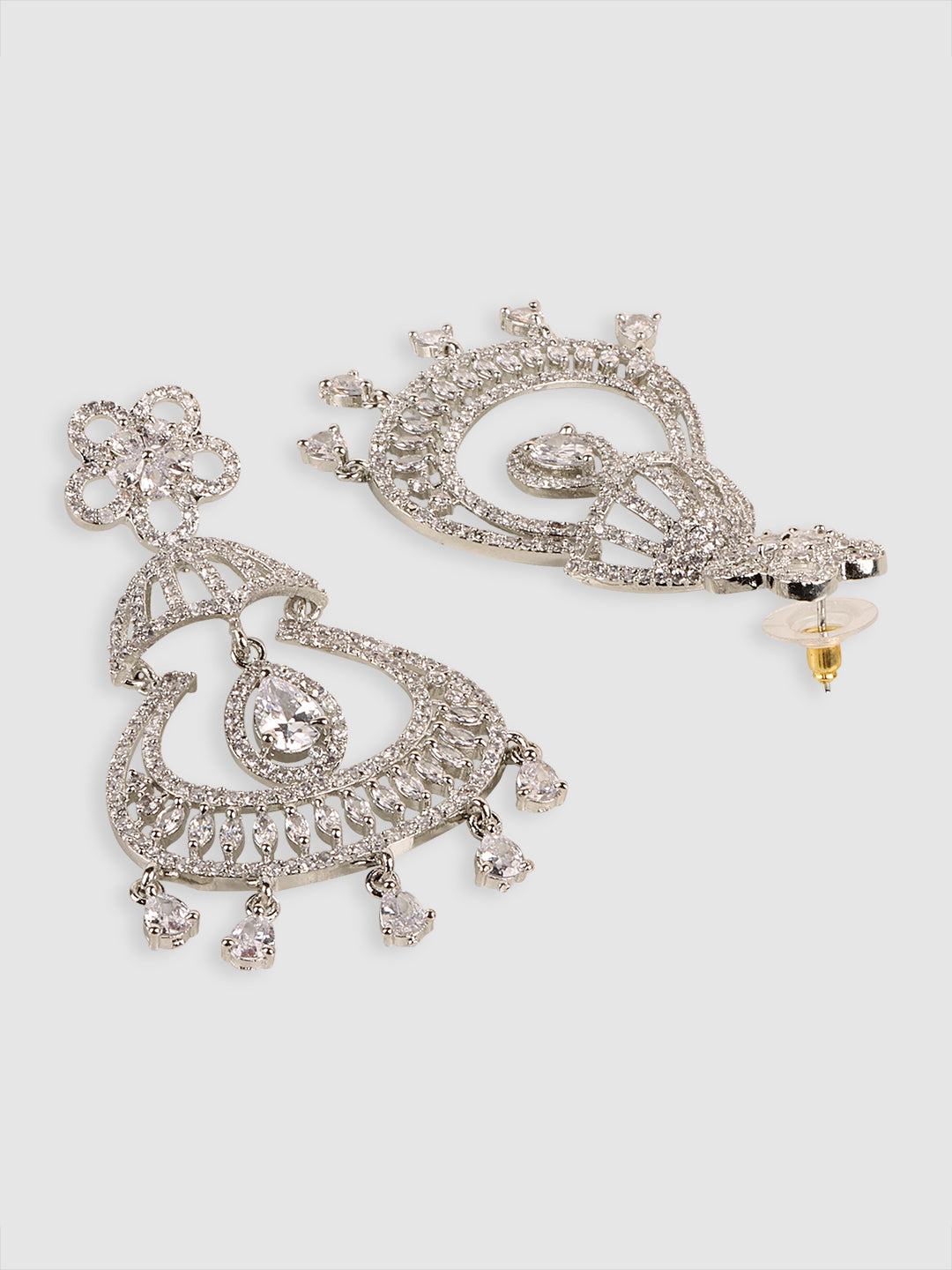 White Floral Drop Earrings