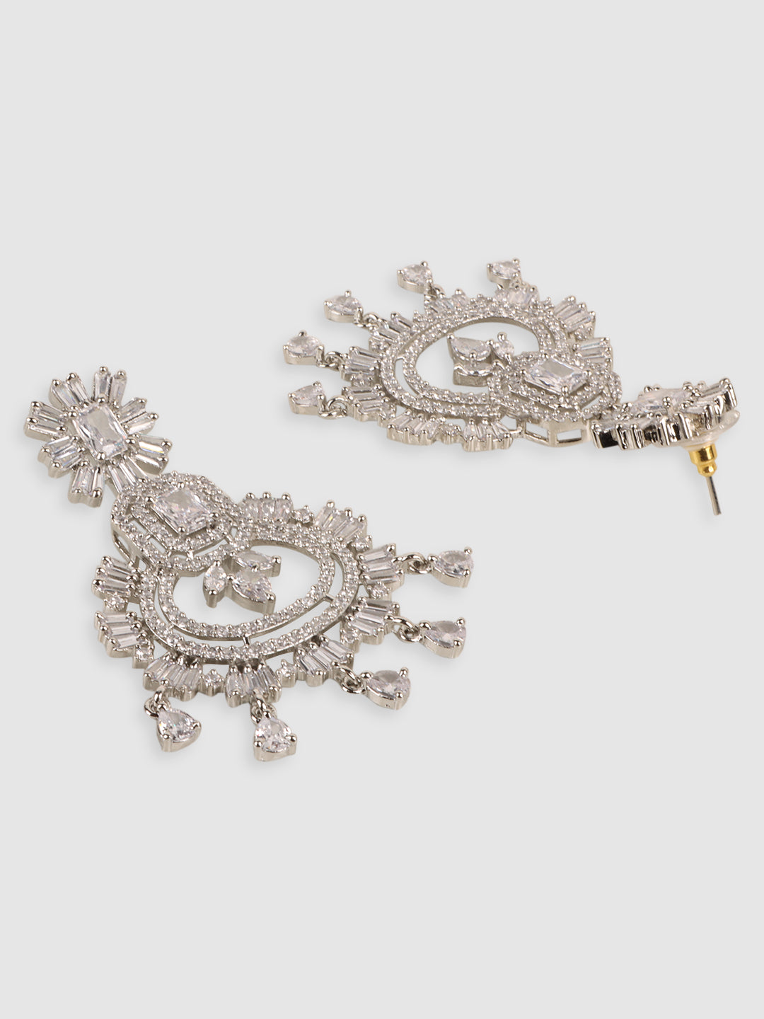 White & Silver Plated Quirky Chandbalis Earrings