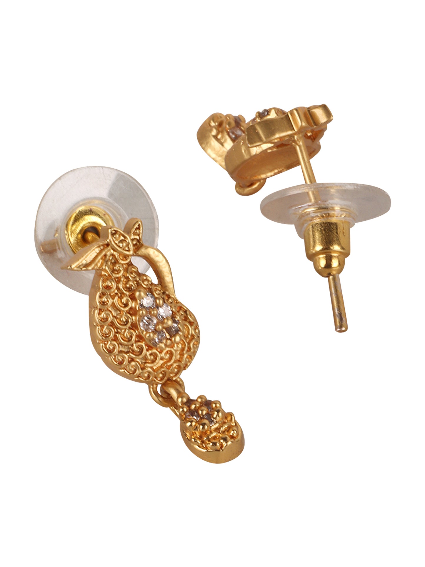 Gold-Plated CZ Stone Studded Jewellery Set