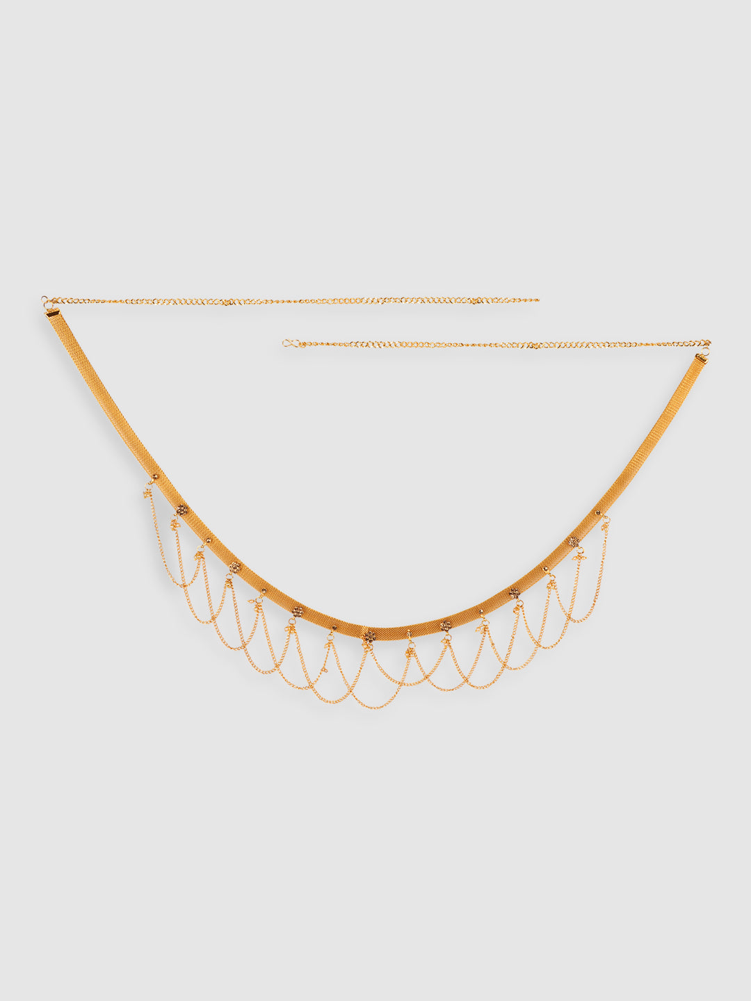 Women Gold-Plated Yellow Kundan Studded Waist Chain
