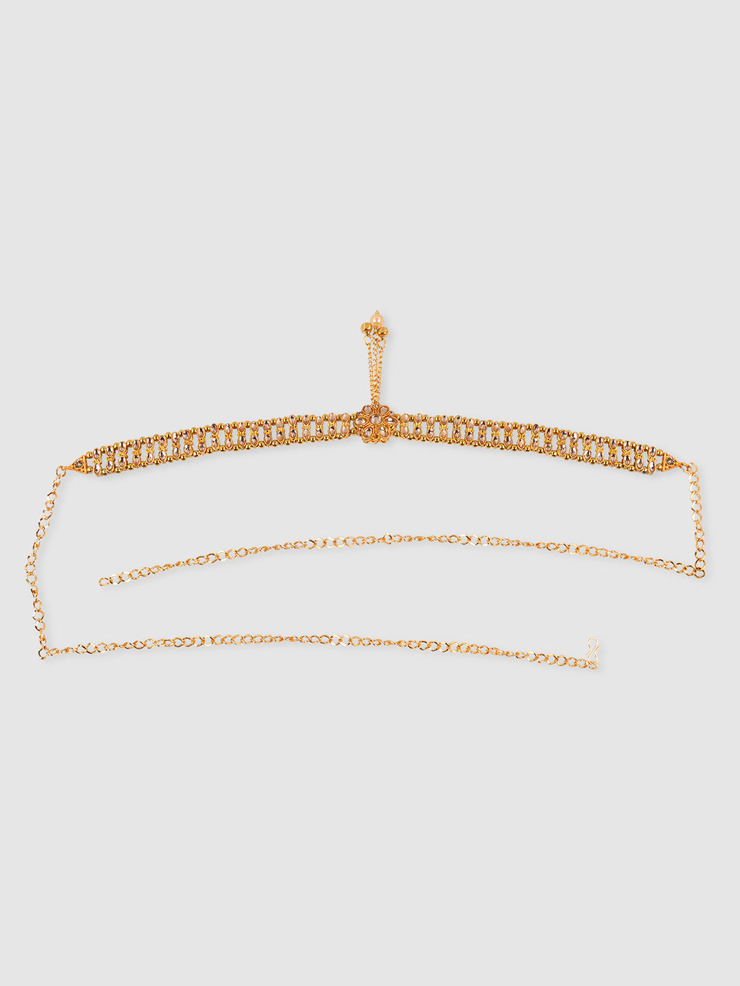 Women Gold-Plated White Kundan-Studded Waist Chain