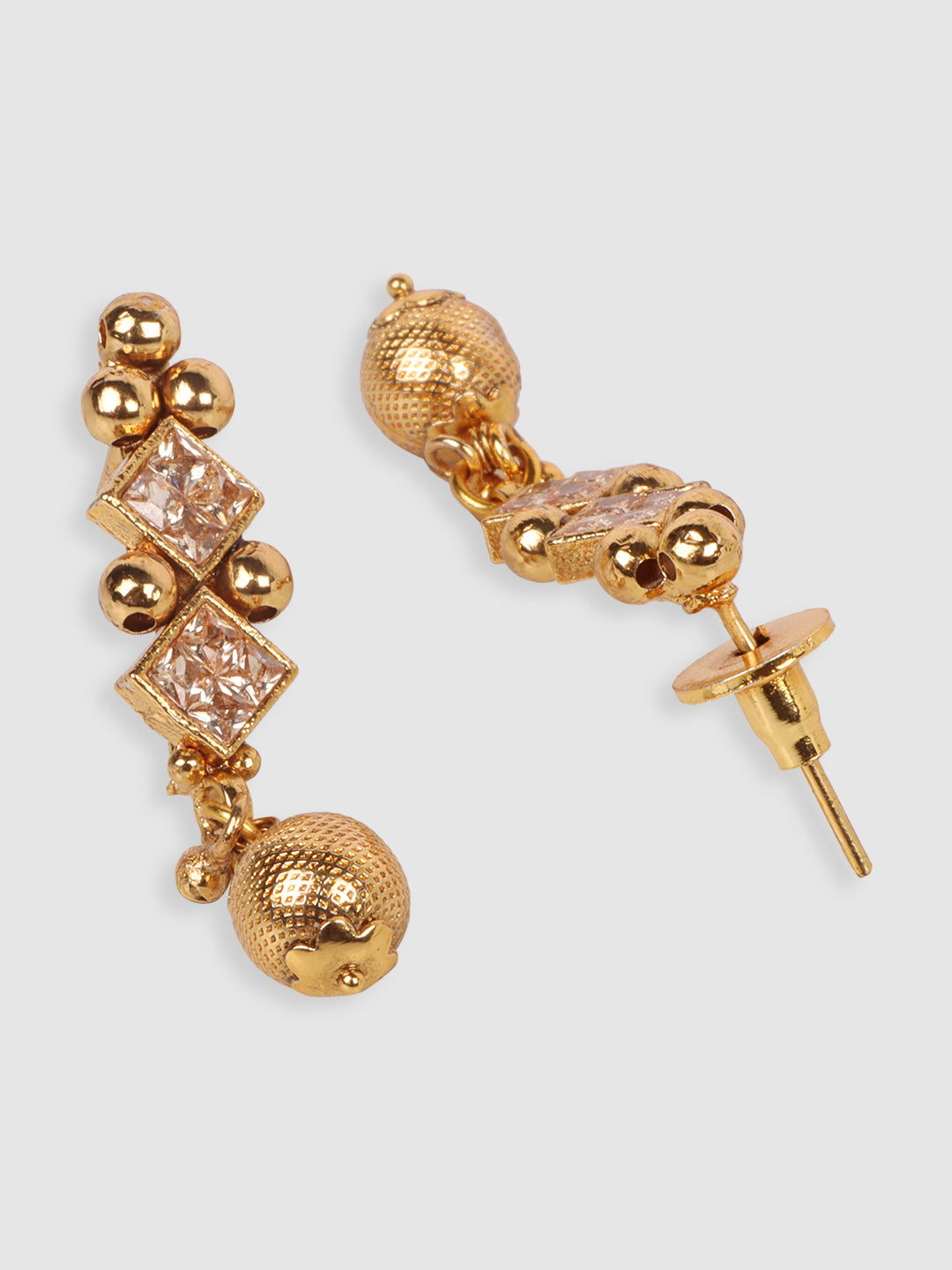 Gold-Plated Artificial Stones Studded Handcrafted Jewellery Set