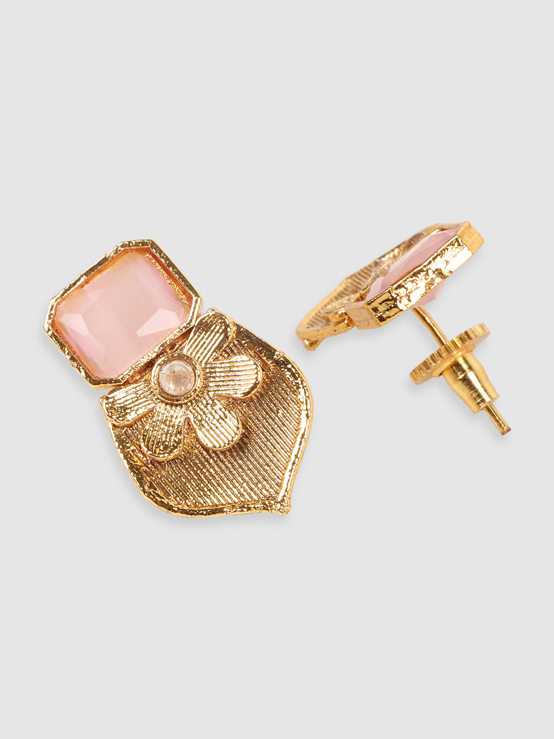 Gold-Plated Pink Stone Studded Choker Jewellery Set