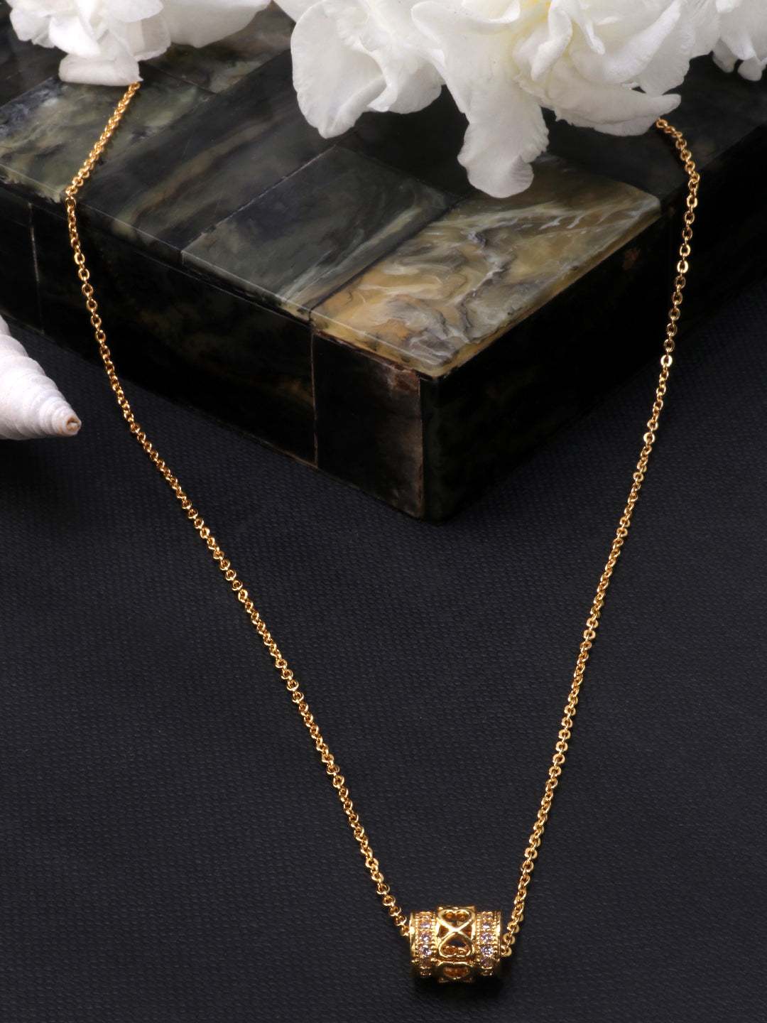 Woman Gold-Toned & White Gold-Plated Handcrafted Necklace