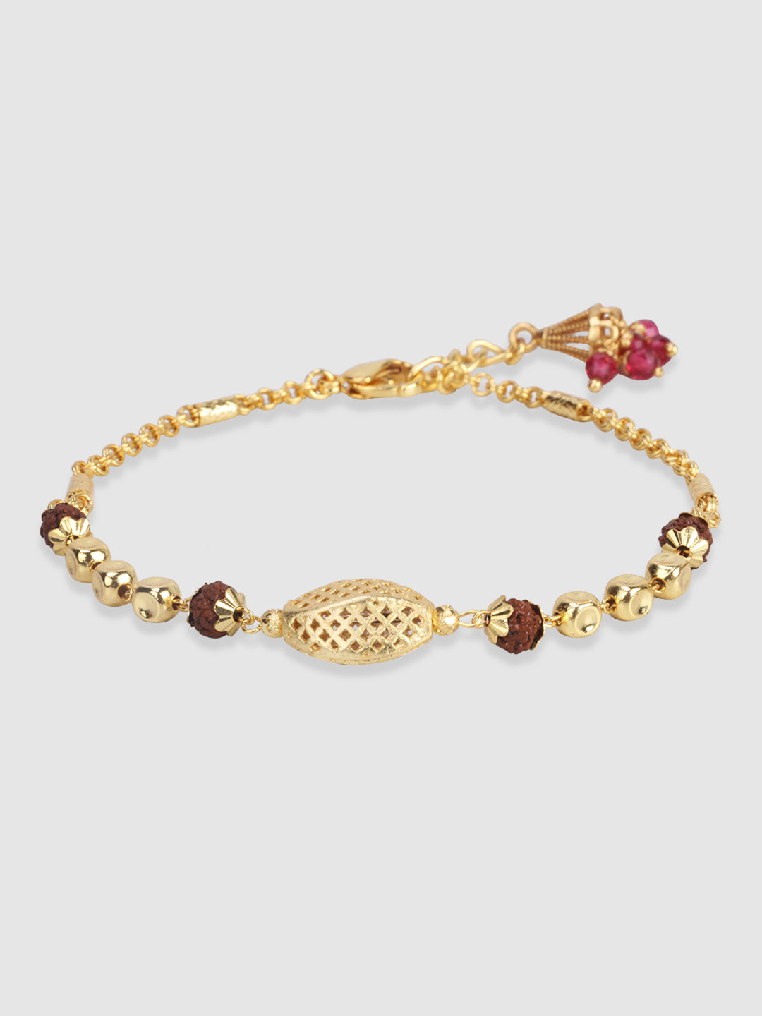 Women Gold-Toned & Brown Gold-Plated Charm Bracelet