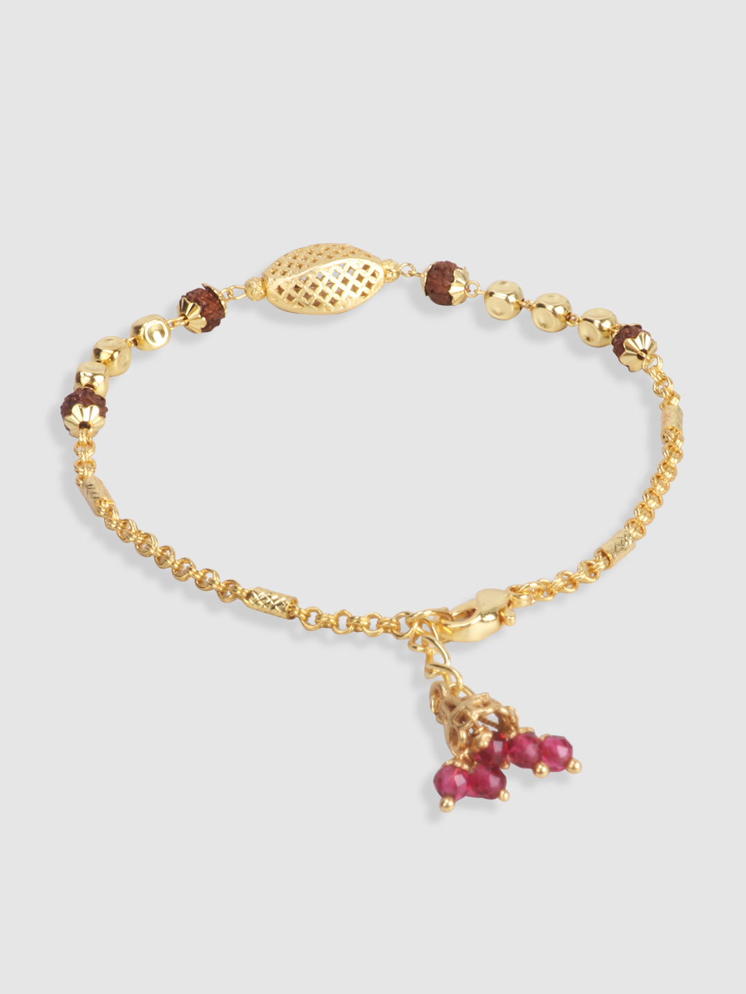 Women Gold-Toned & Brown Gold-Plated Charm Bracelet