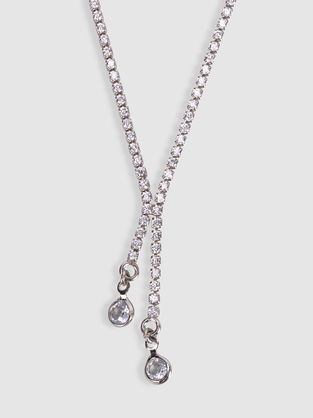 Woman Silver-Toned & White Silver-Plated Handcrafted Necklace