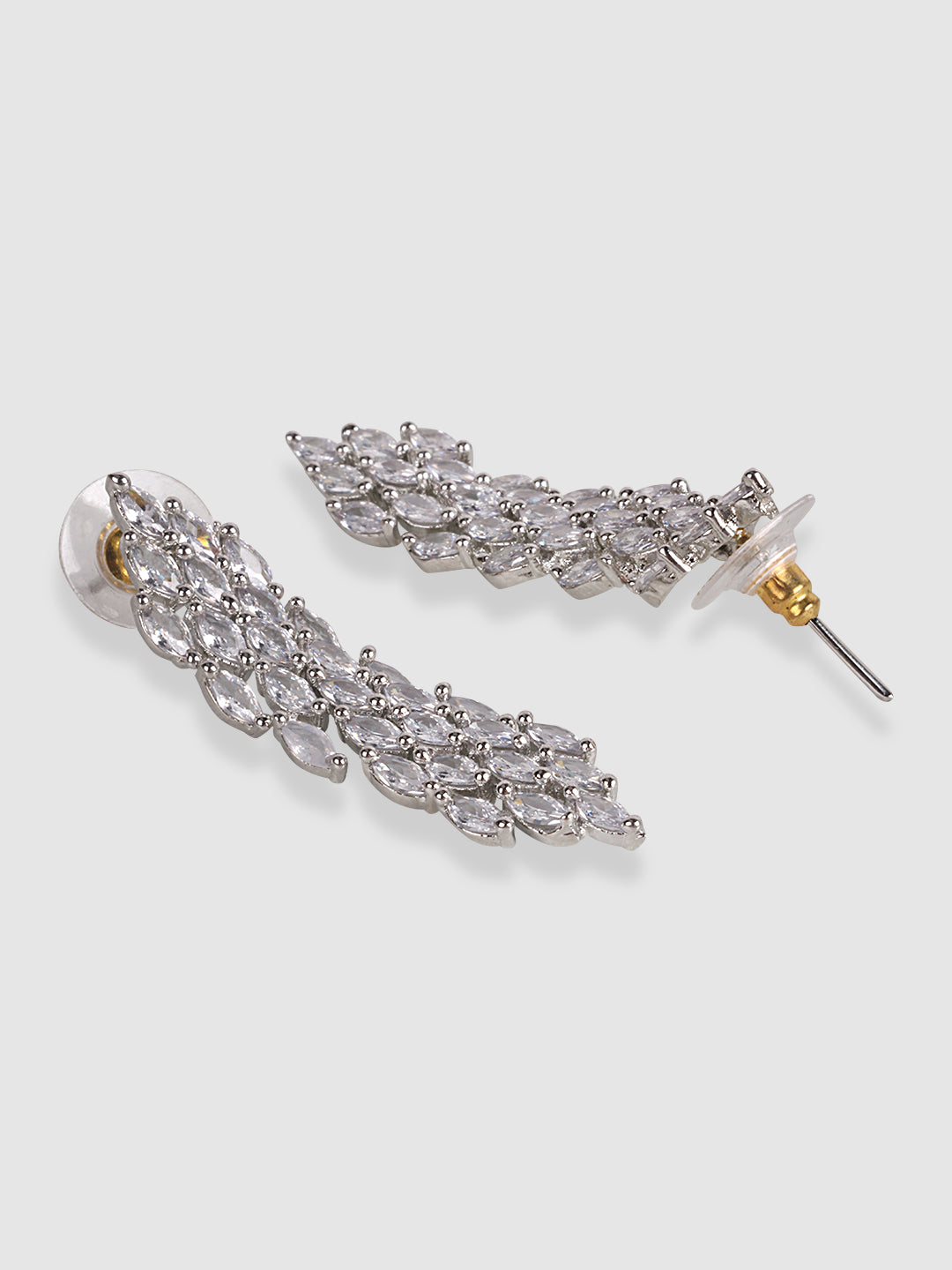 Silver-Plated White AD-Studded Handcrafted Jewellery Set