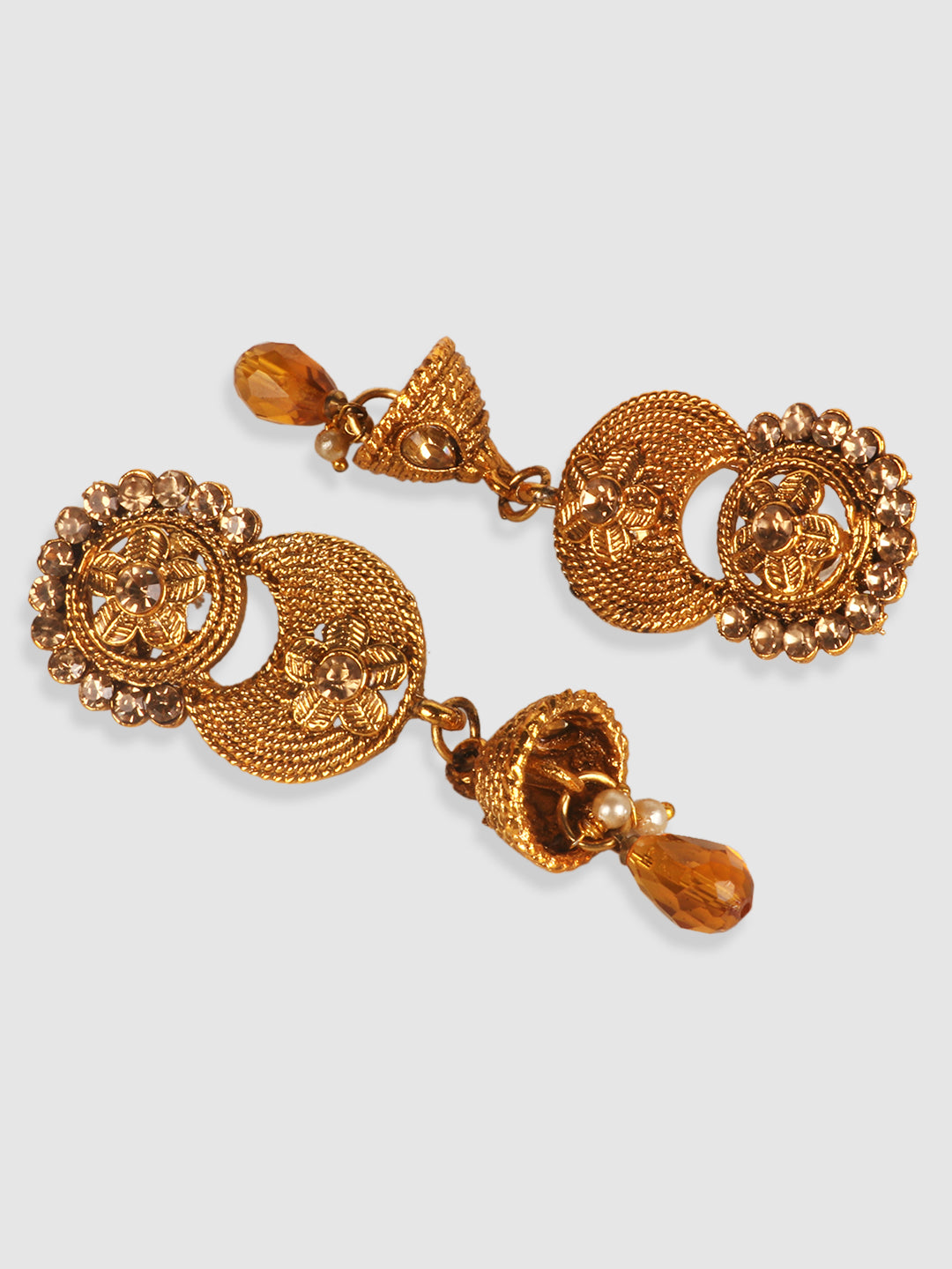 Gold-Toned Gold-Plated Stone-Studded Choker Jewellery Set