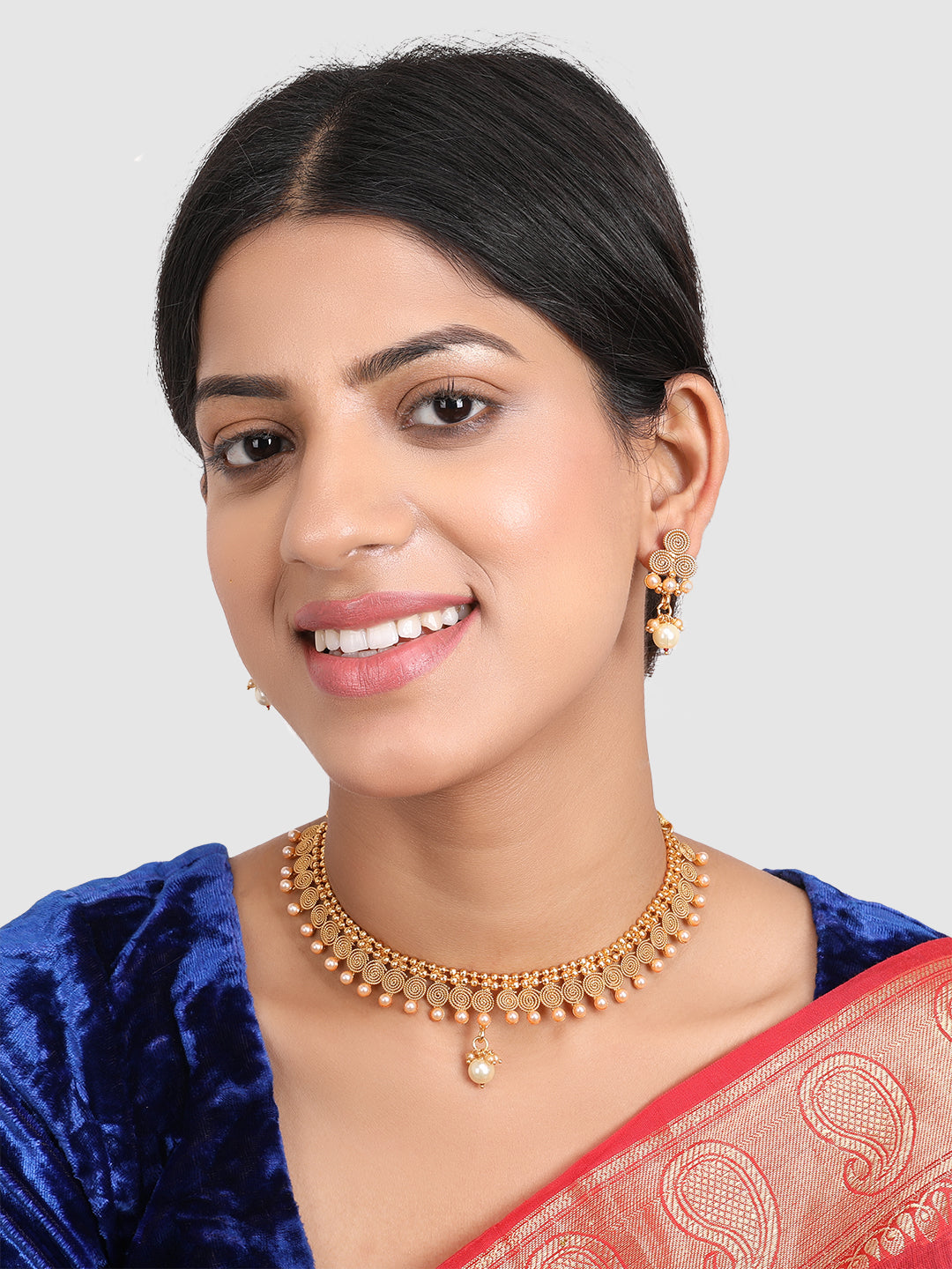 Gold-Plated Spiral Design Jewellery Set