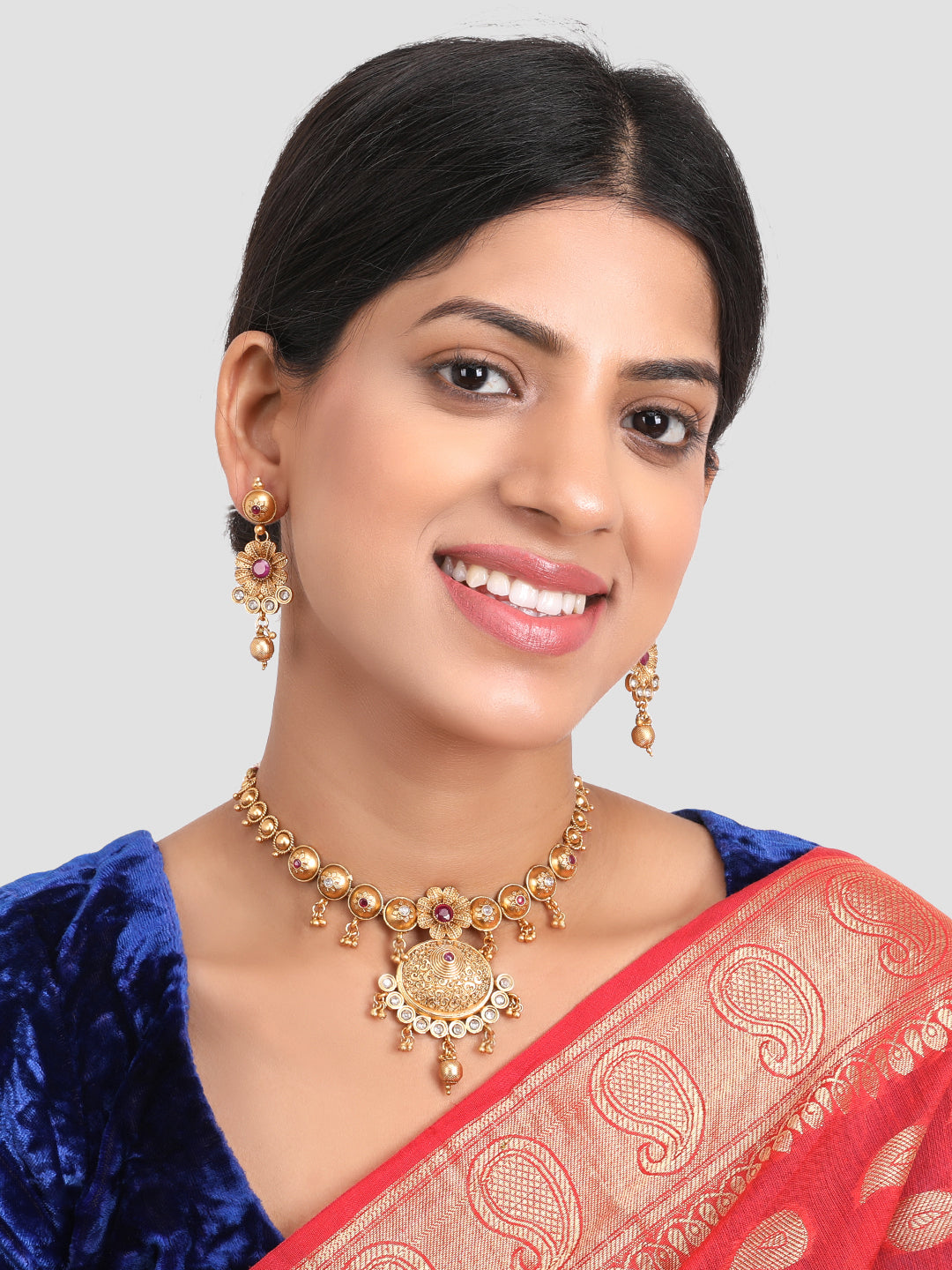 Gold-Plated AD-Studded Jewellery Set