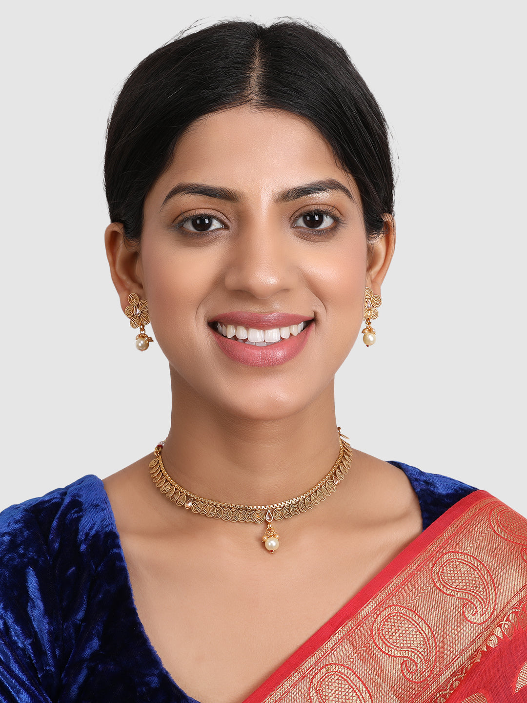 Gold-Plated & White Jewellery Set