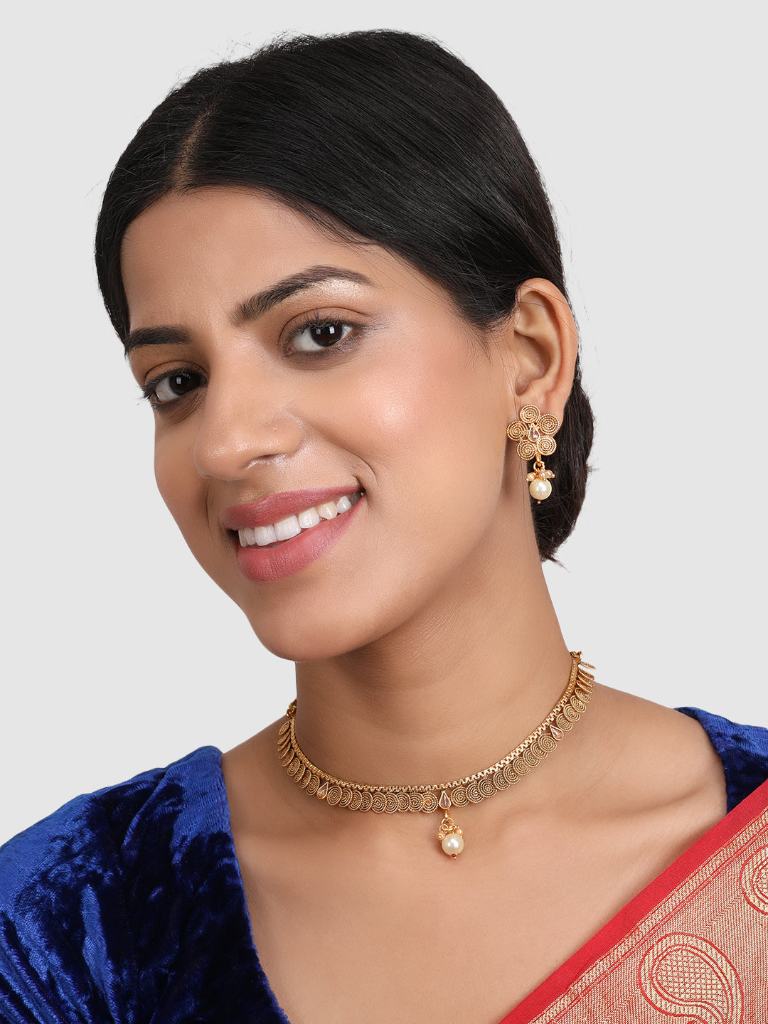 Gold-Plated & White Jewellery Set
