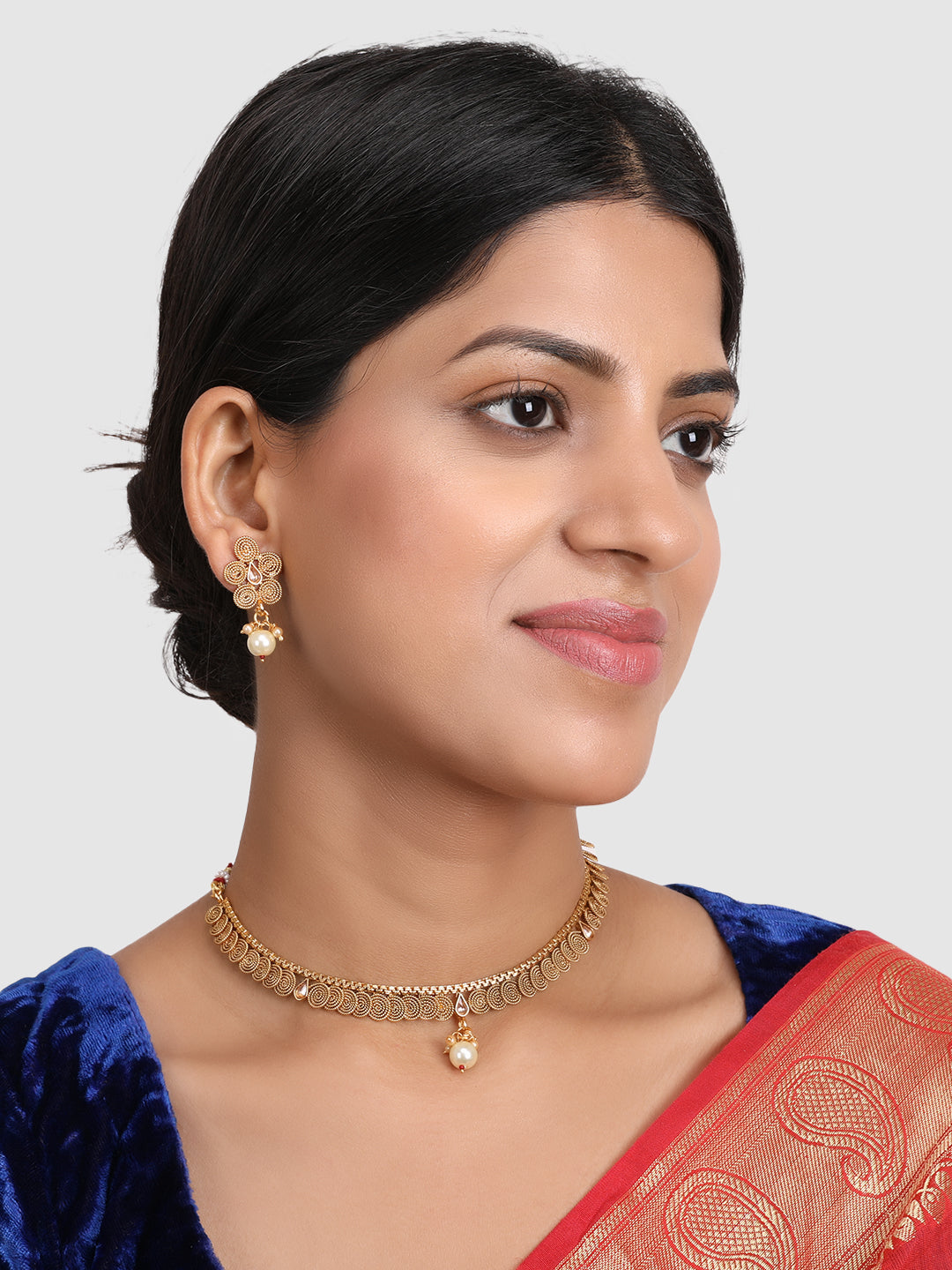 Gold-Plated & White Jewellery Set
