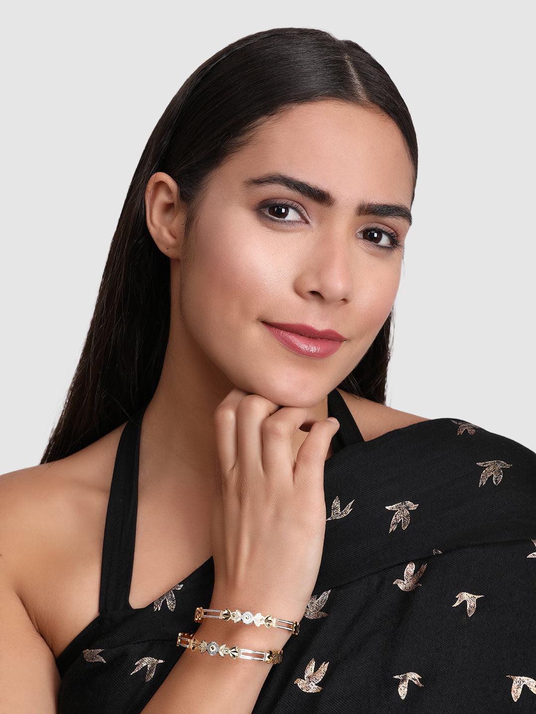 Set Of 2 Gold-Plated Handcrafted Bangles
