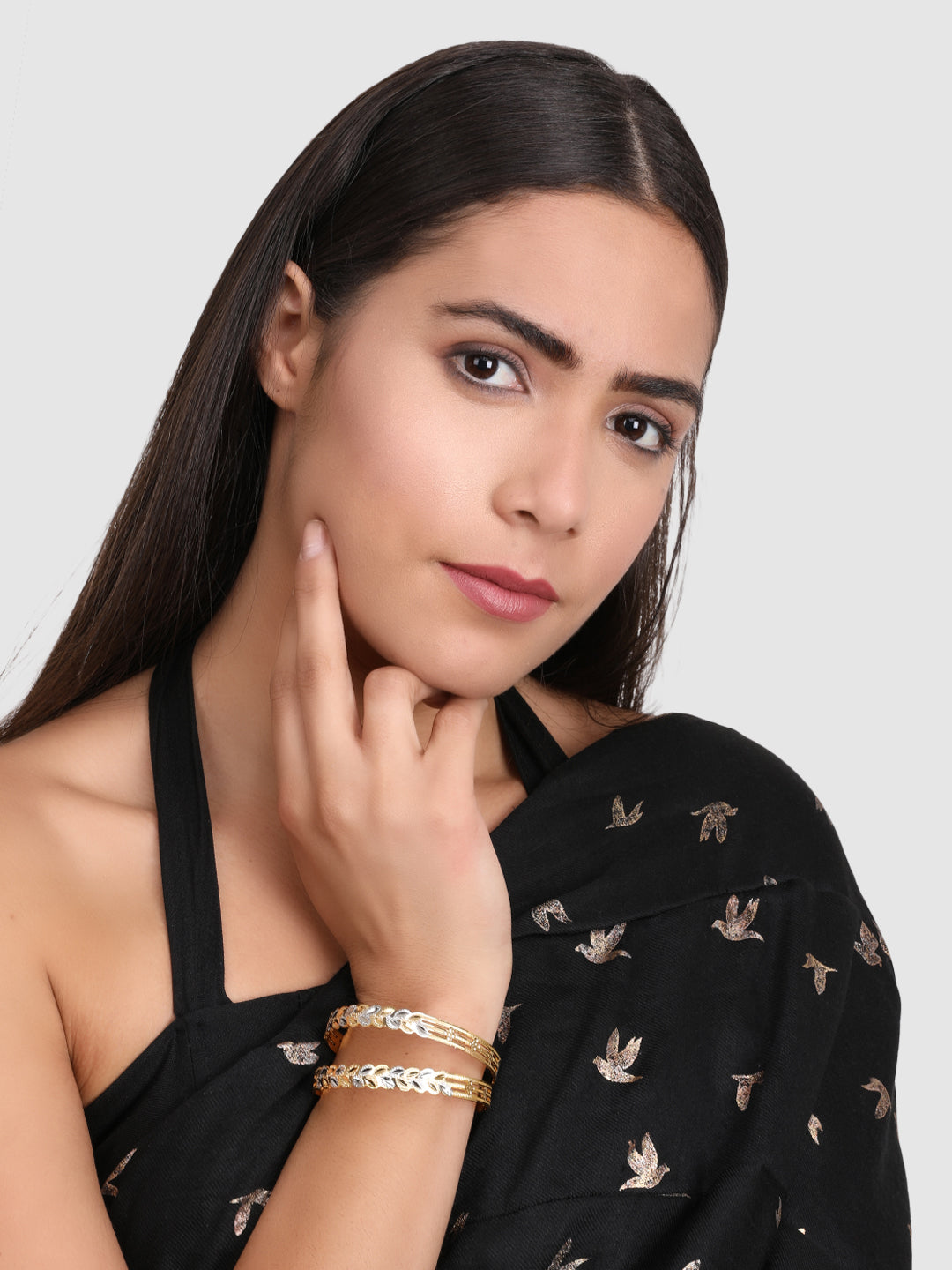 Set Of 2 24K Gold-Plated Handcrafted Bangles
