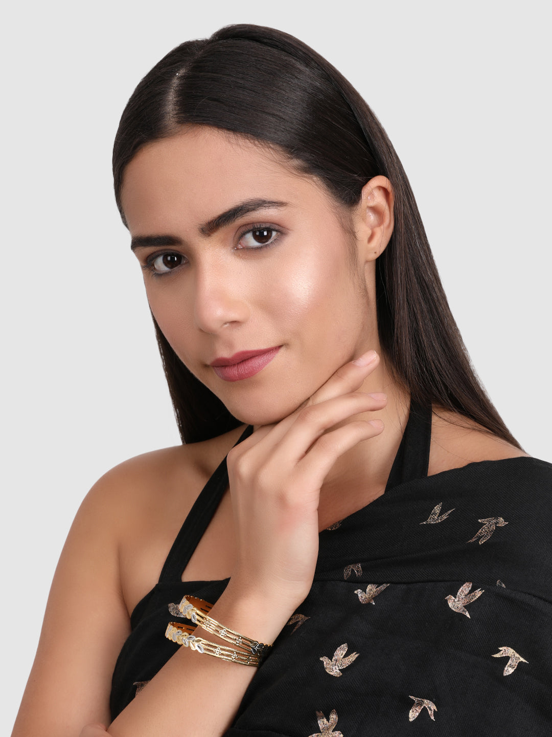 Set Of 2 24K Gold-Plated Handcrafted Bangles