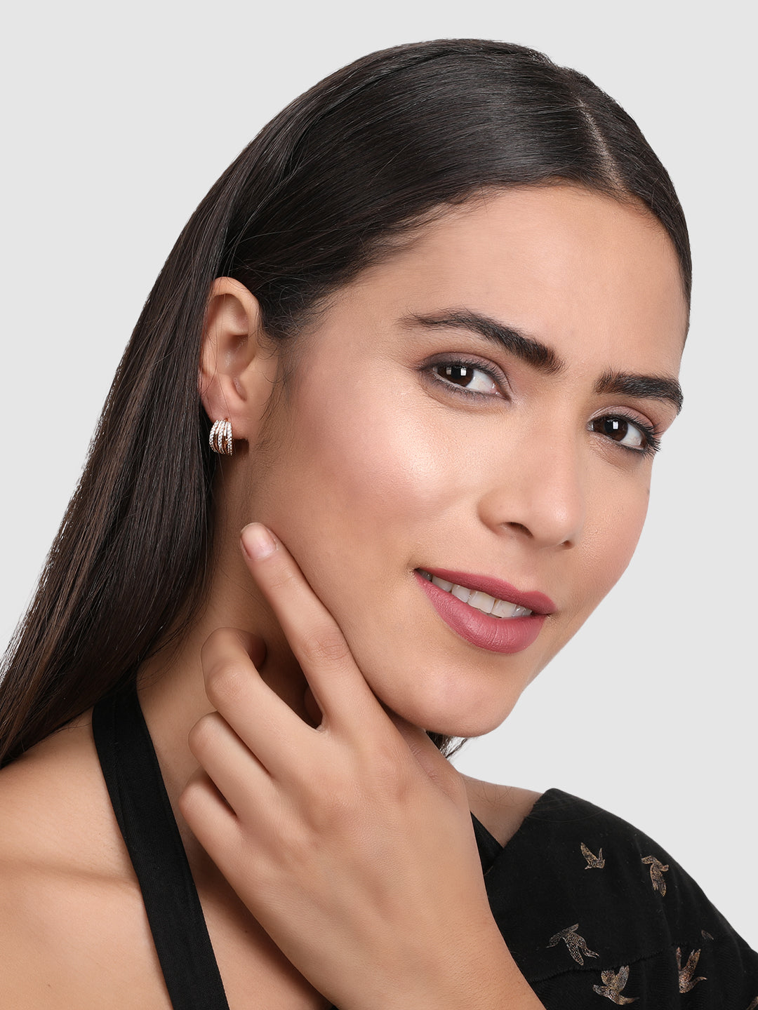 Gold-Toned Contemporary Pack Of 2 Studs Earrings