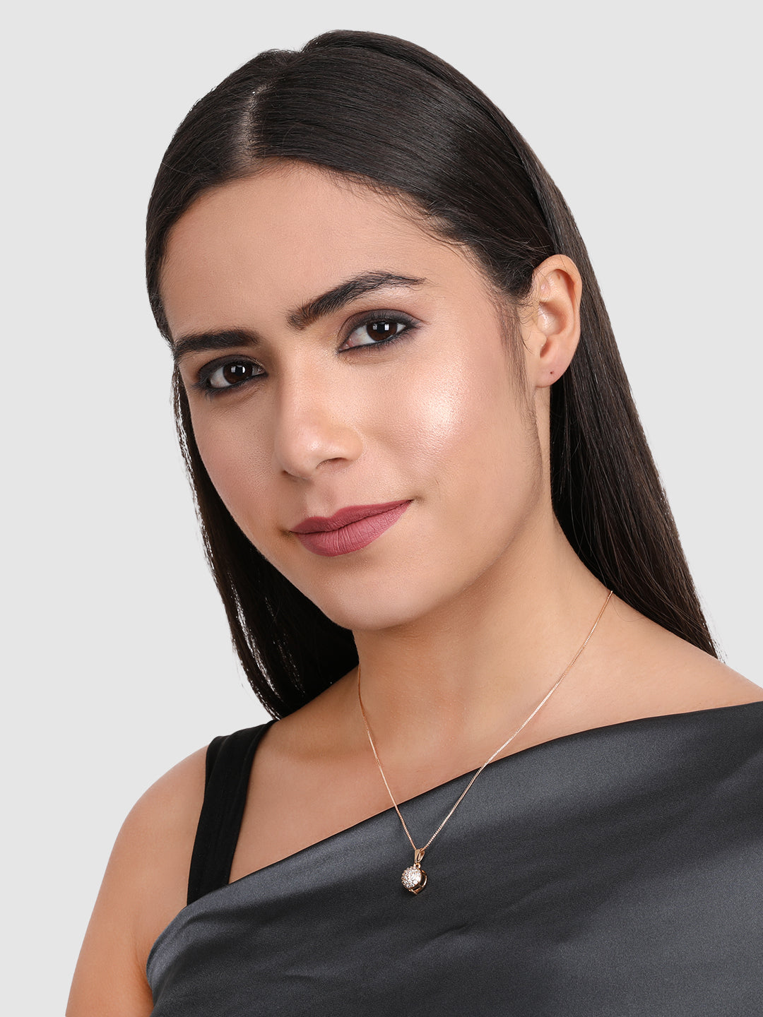 Gold-Plated Stone Studded Ball Pendant