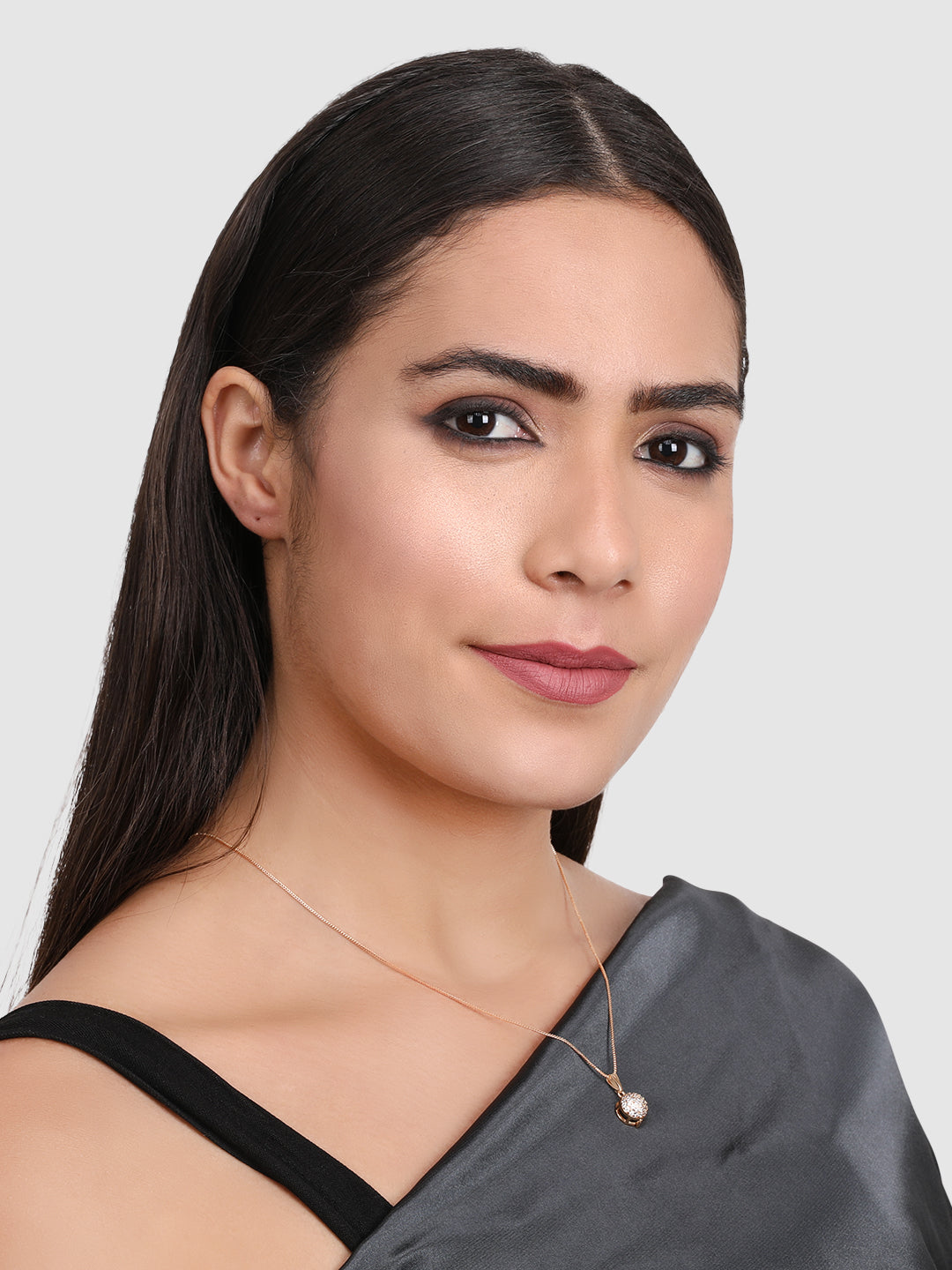 Gold-Plated Stone Studded Ball Pendant