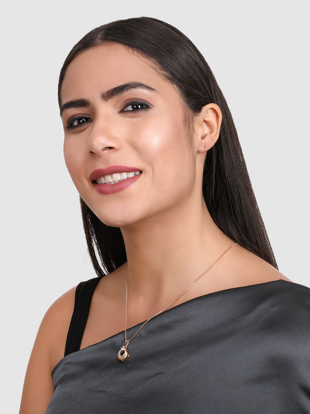 Gold-Plated & White Pendant With Chain
