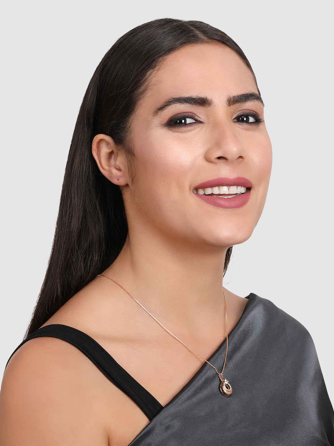 Gold-Plated & White Pendant With Chain
