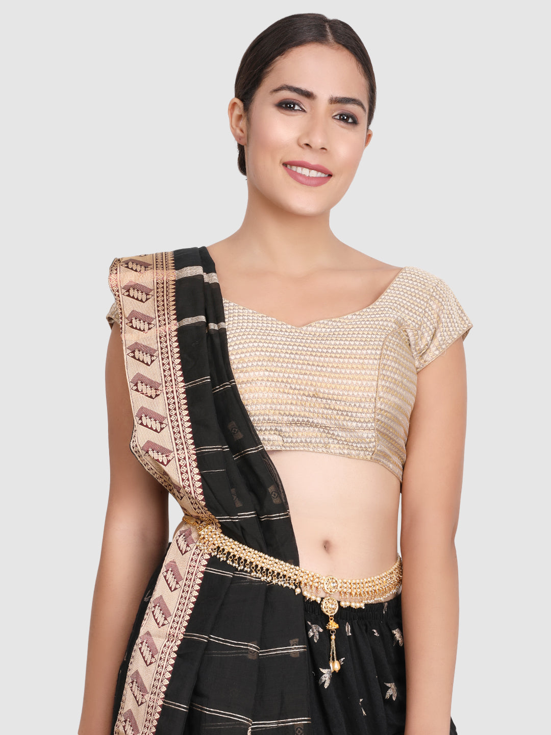 Women Gold Plated Kundan Studded & Beaded Traditional Kamarbandh