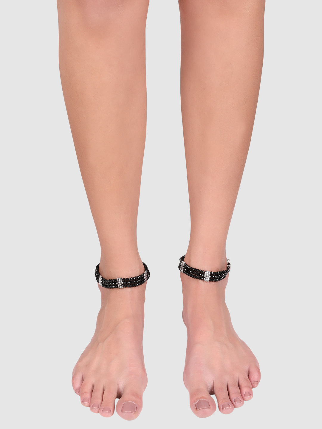 Women Stylish Broad Black Toned Exclusive Designer Anklet