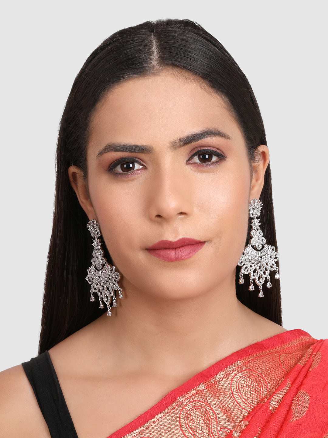 White Floral Drop Earrings