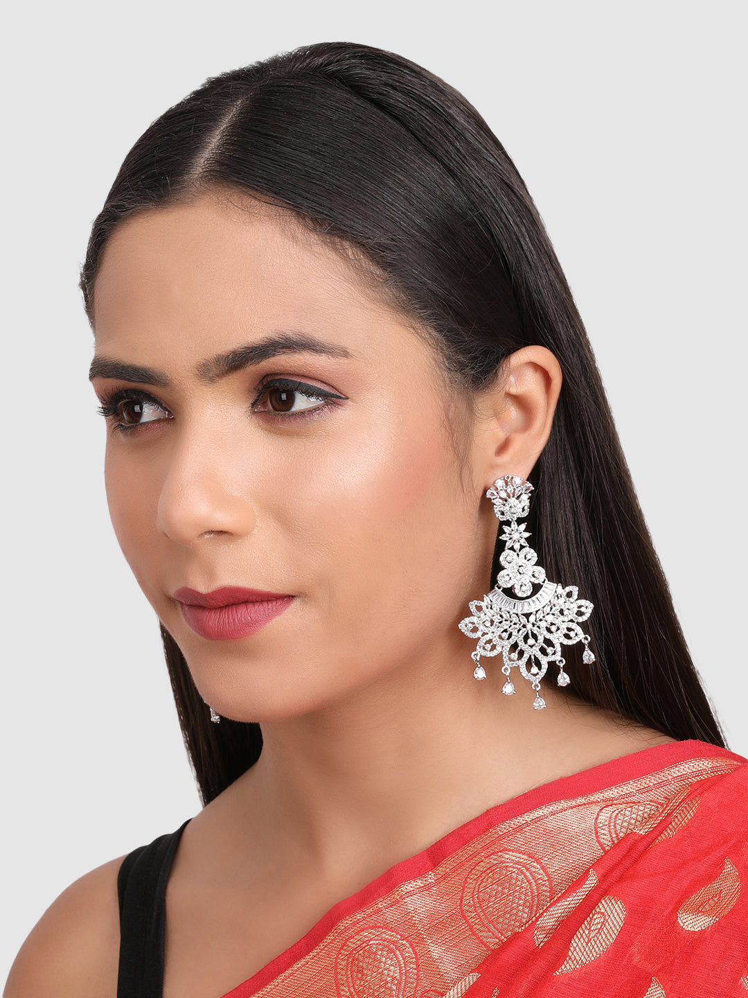 White Floral Drop Earrings