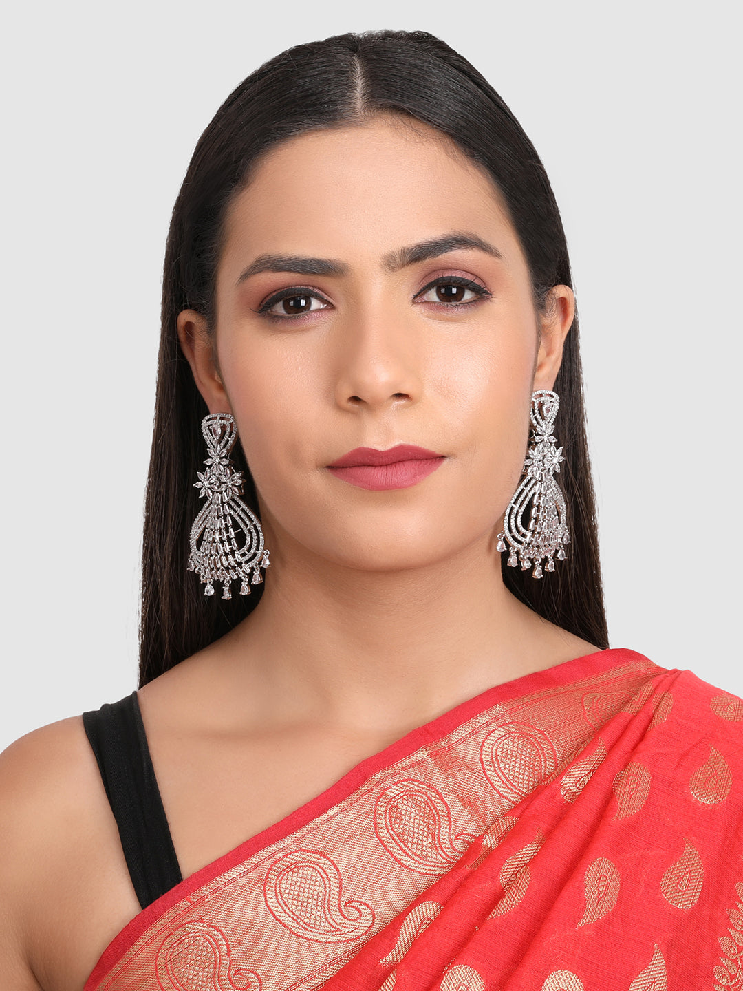 White Floral Drop Earrings