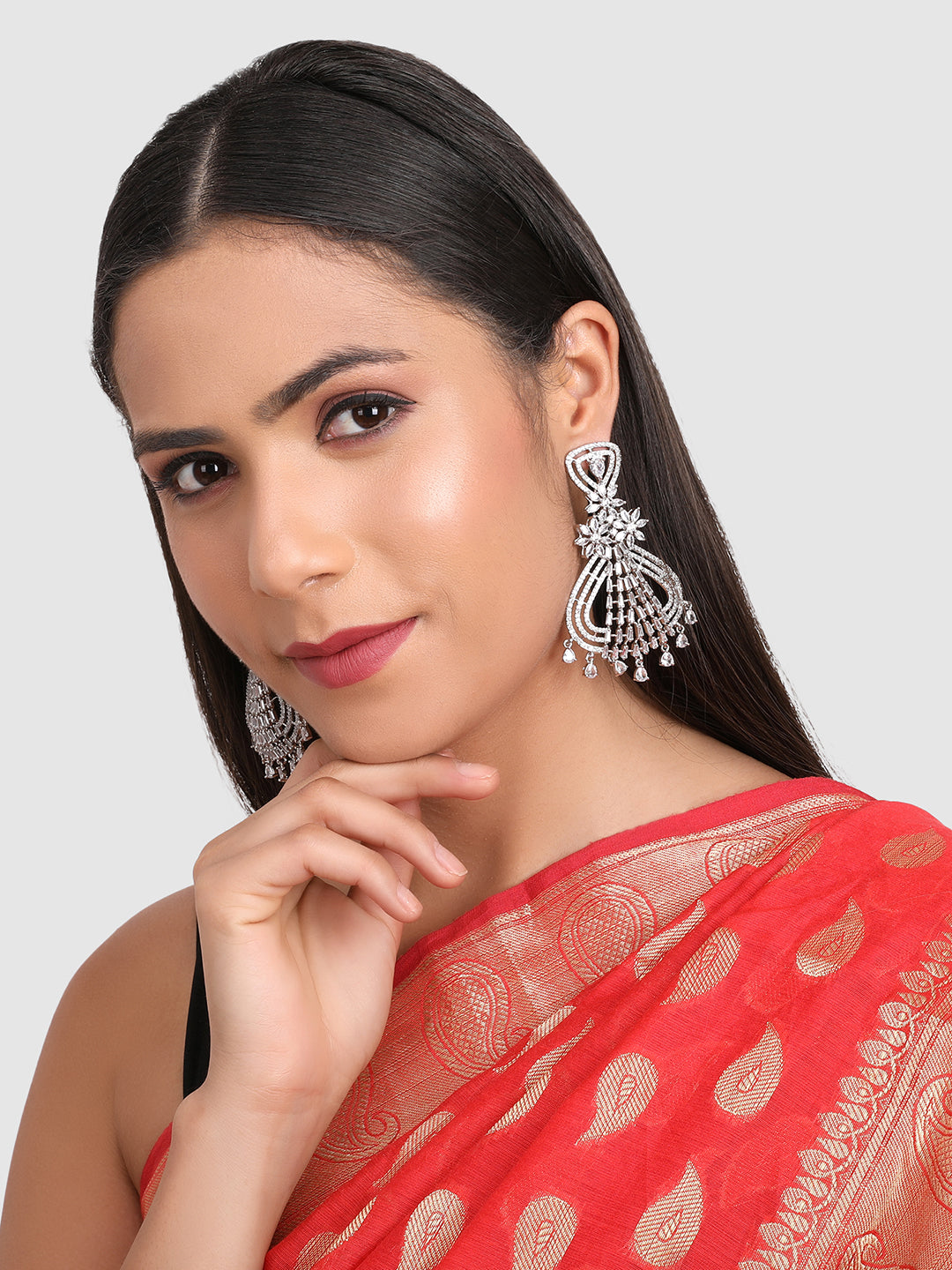 White Floral Drop Earrings