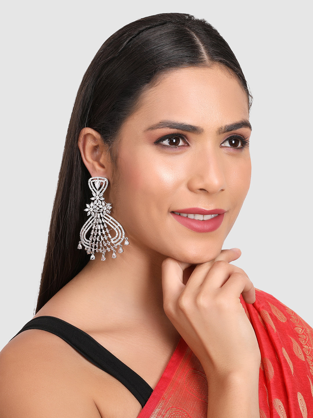 White Floral Drop Earrings