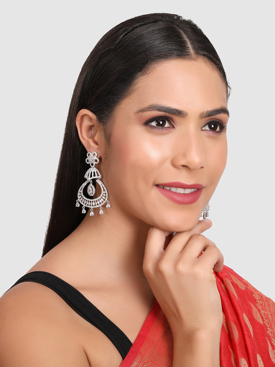 White Floral Drop Earrings
