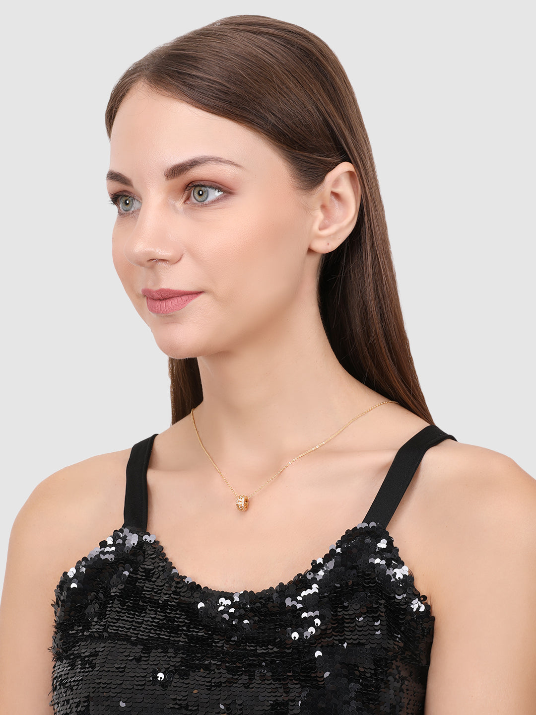 Woman Gold-Toned & White Gold-Plated Handcrafted Necklace