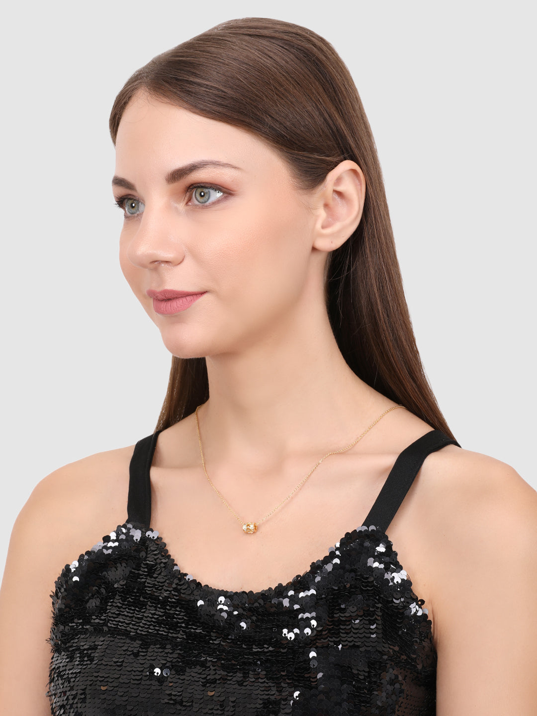 Woman Gold-Toned & White Gold-Plated Handcrafted Necklace