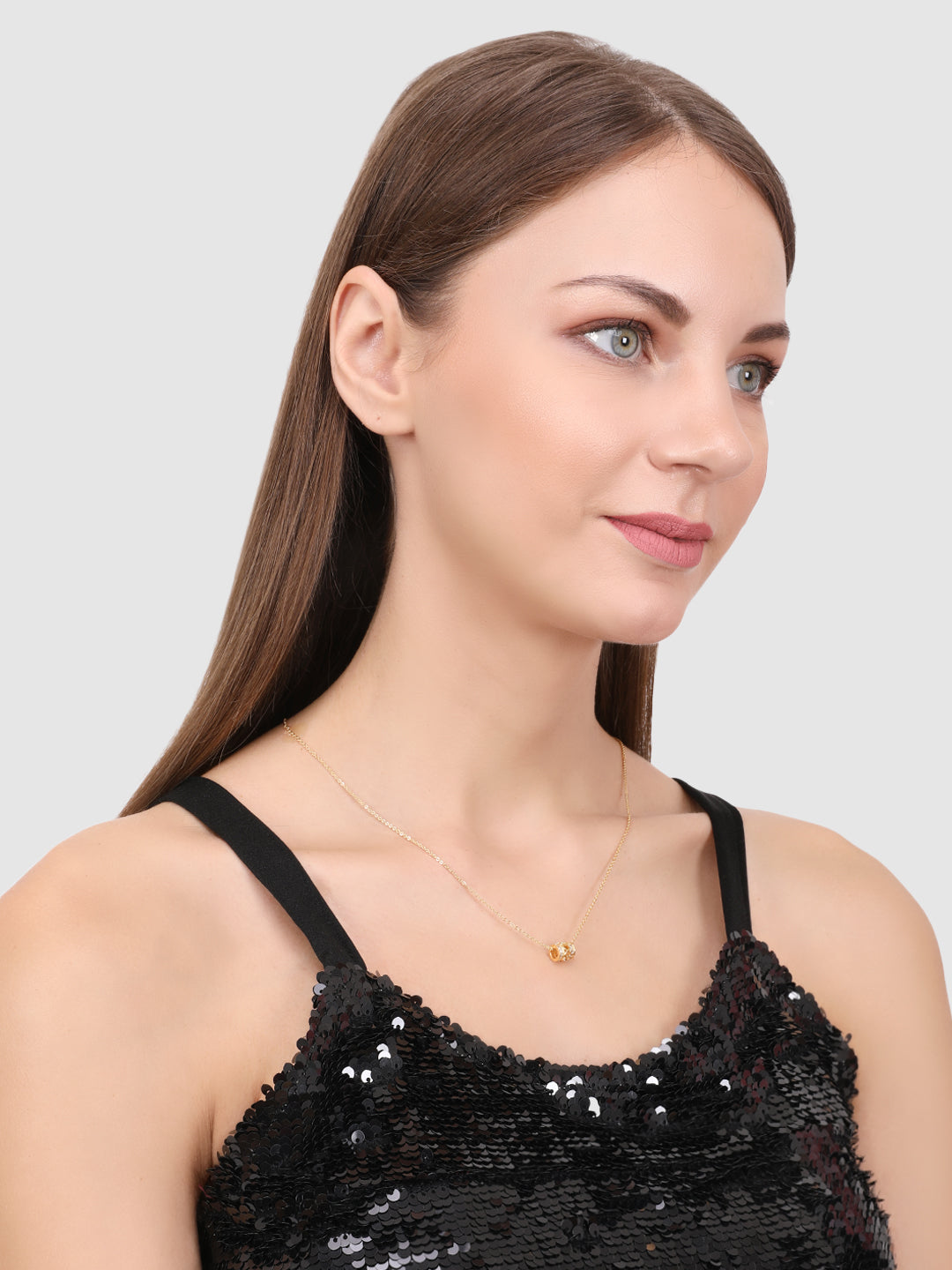 Woman Gold-Toned & White Gold-Plated Handcrafted Necklace