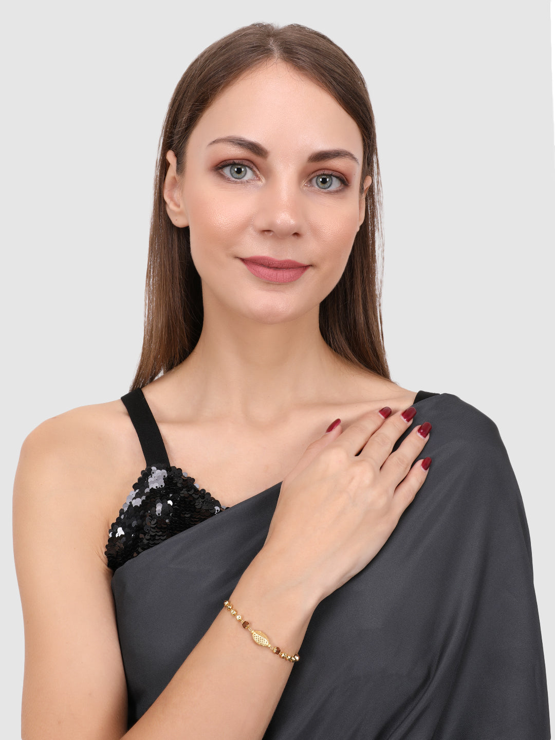 Women Gold-Toned & Brown Gold-Plated Charm Bracelet