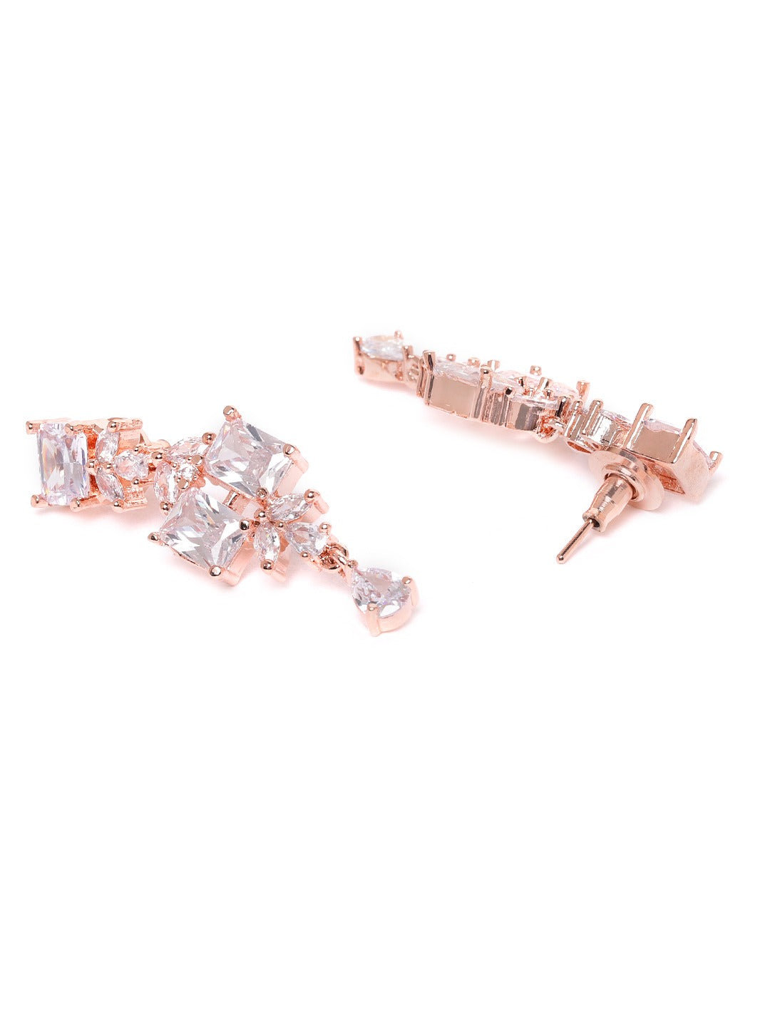 Rose Gold-Plated AD-Studded Handcrafted Jewellery Set