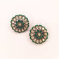 Woman Royal Emerald Kundan Round Earrings