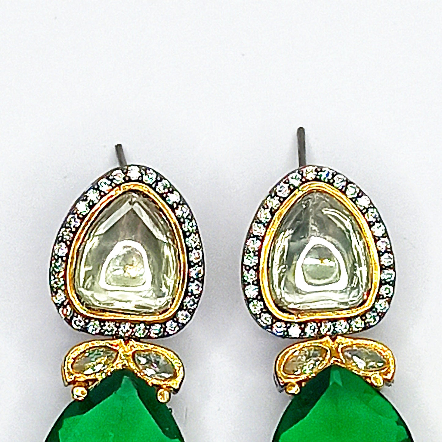 Emerald Royale Kundan Drop Earrings