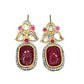 Velvet Red Kundan Drop Earrings