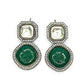 Party Wear Forest Green Kundan Drop Earrings