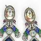 Monochrome Majesty Peacock Kundan Earrings