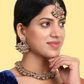 Gold-Plated Multi-Colored AD Stone Studded And Beaded Jewellery Set