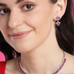 Magenta Rhodium-Plated Artificial Stone-Studded Handcrafted Jewellery Set