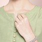 Women Silver- Plated AD Stone Studded Handcrafted Bangle Style Bracelet