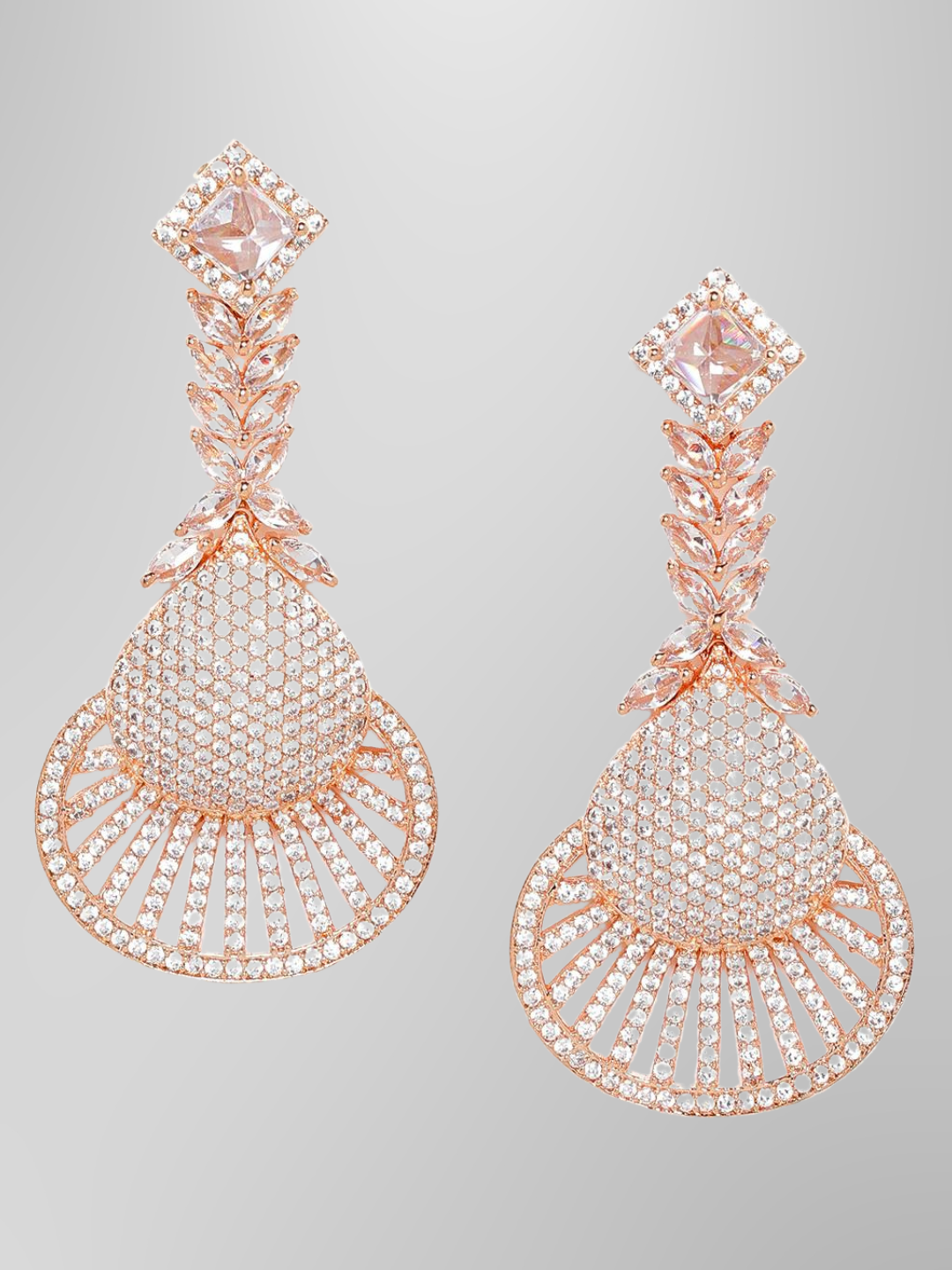 Women Rose Gold Plated Contemporary Drop Earrings